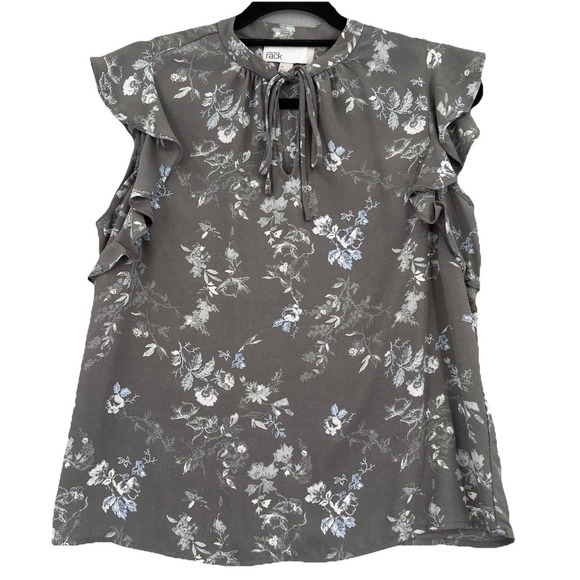 Nordstrom Tops - Nordstrom Rack Blouse Women Medium‎ Gray Floral Romantic Cottage Boho Soft Girl